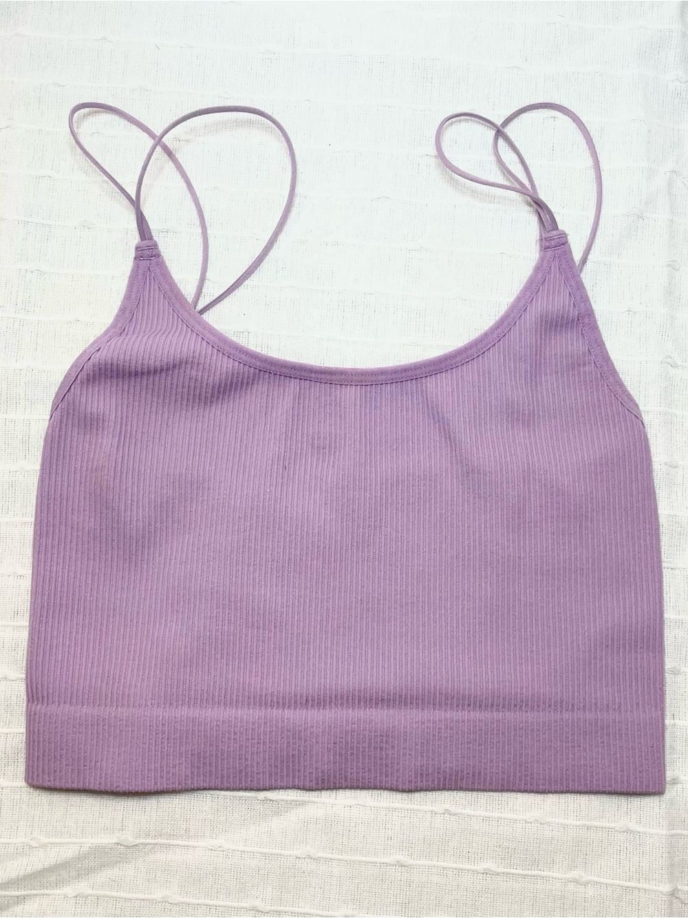 Aritzia Sunday Best Lilac Ribbed Camisole Crop Top - Women’s M